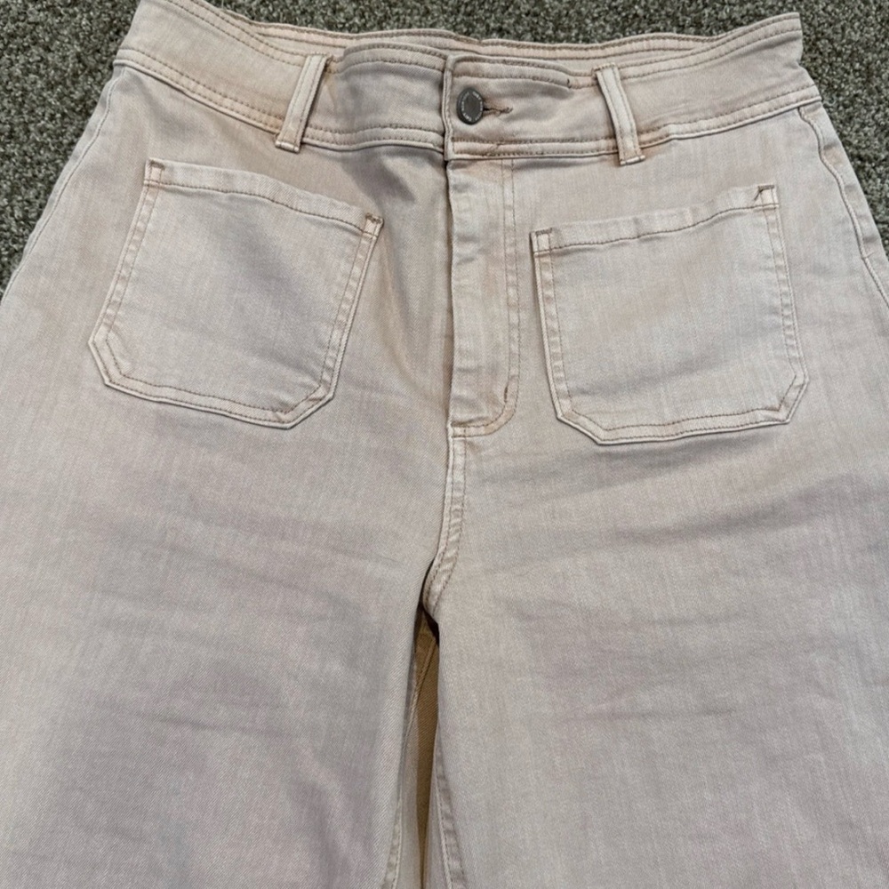 Pat New York Light Beige Wide Leg Jeans - Picture 2 of 9